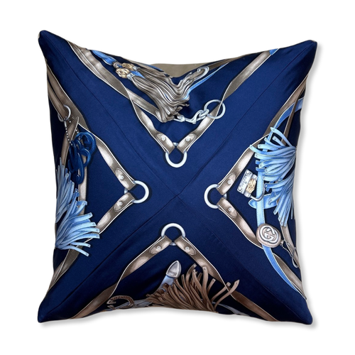GG Tassel Harness Vintage Silk Scarf Pillows