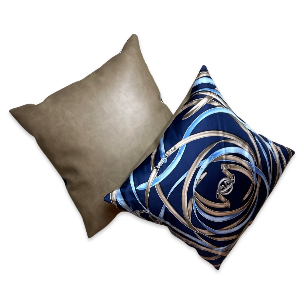 GG Tassel Harness Vintage Silk Scarf Pillows