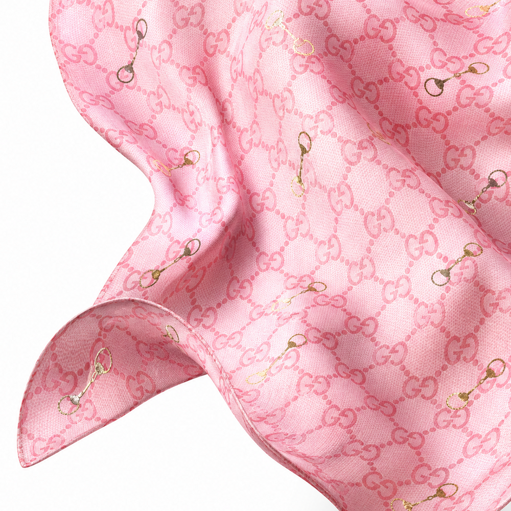 GG Horsebit Pink Vintage Scarf Cuff Bracelet