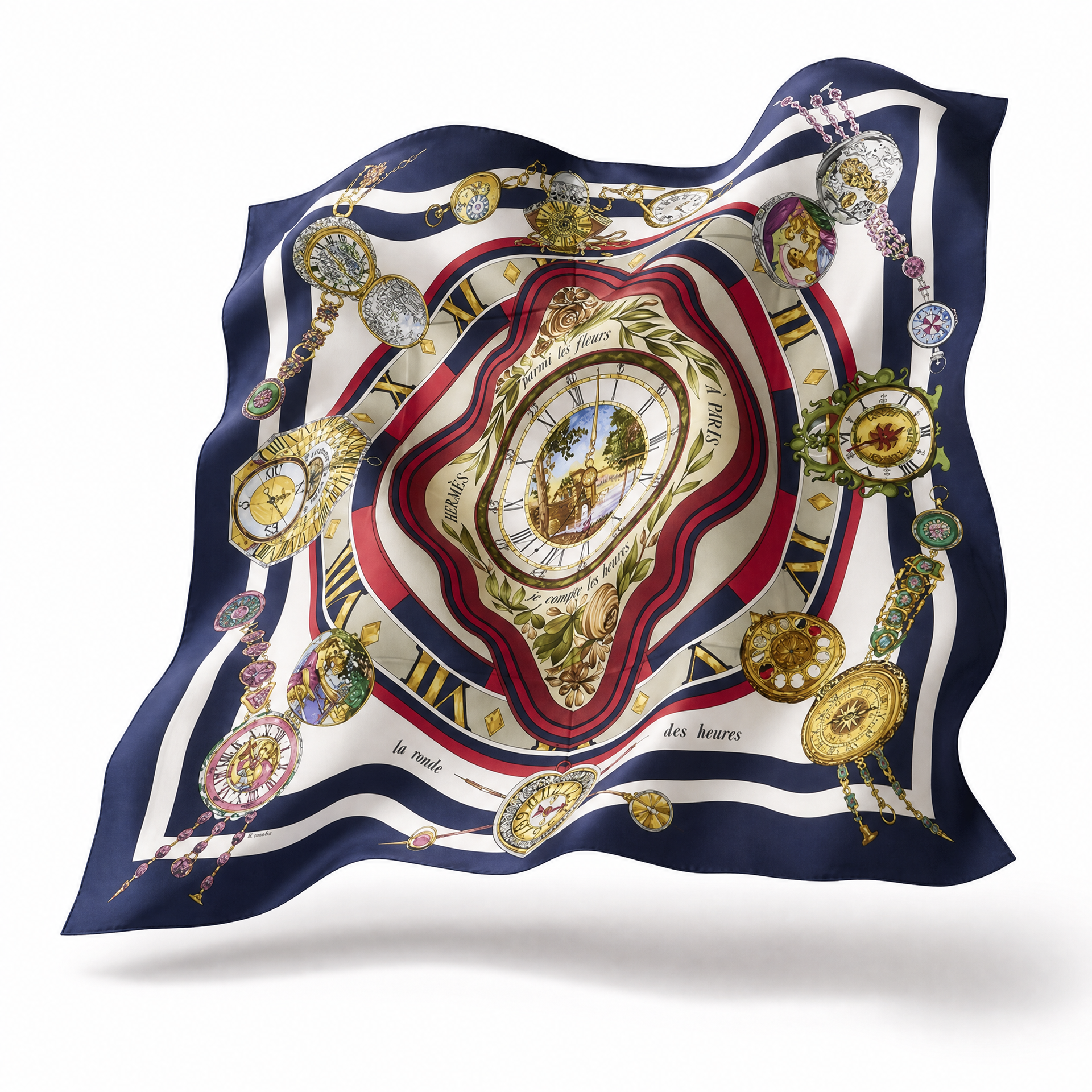 Parmi les Fleurs Vintage Silk Scarf Lucky Elephant