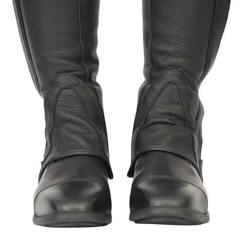 Grand Prix LC Italian Full Leather Half Chaps, Black