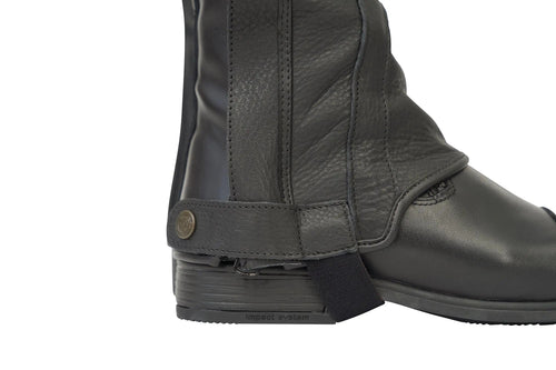 Grand Prix LC Italian Full Leather Half Chaps, Black