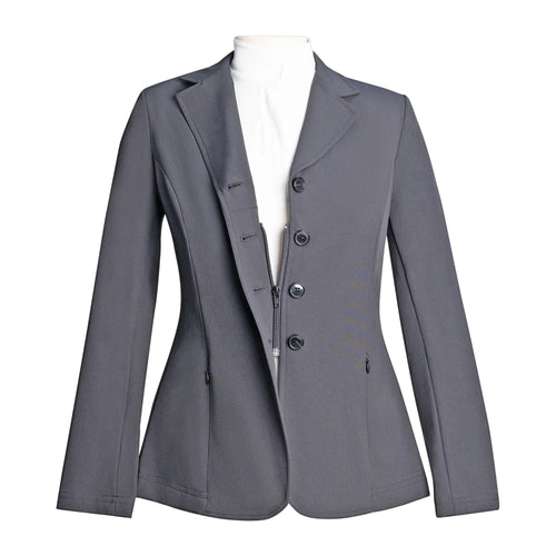 Grand Prix Ladies Quinn Show Coat, 4 Button with Hidden Zipper Closure, Navy