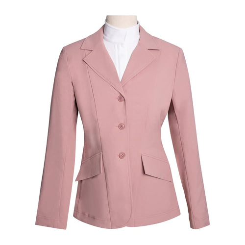 Grand Prix Ladies EQJ 3 Button Show Coat, NY Tech Fabric, Rose