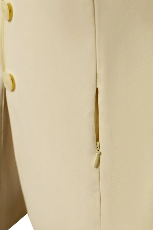 Grand Prix Quinn Show Jacket, 4 Button Front with Hidden Zipper Closure, Butter