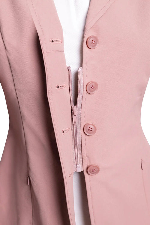 Grand Prix Quinn Show Jacket, 4 Button Front with Hidden Zipper Closure, Rose