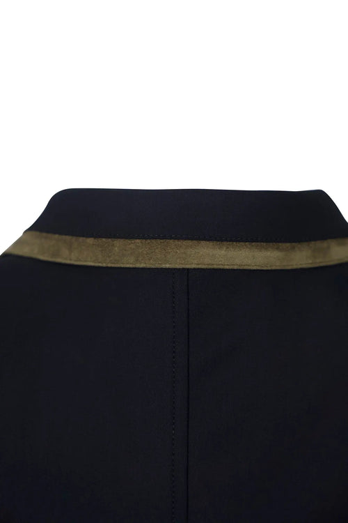 Grand Prix Saltare Premio 4 Button Riding Show Coat, Black with Moss Green