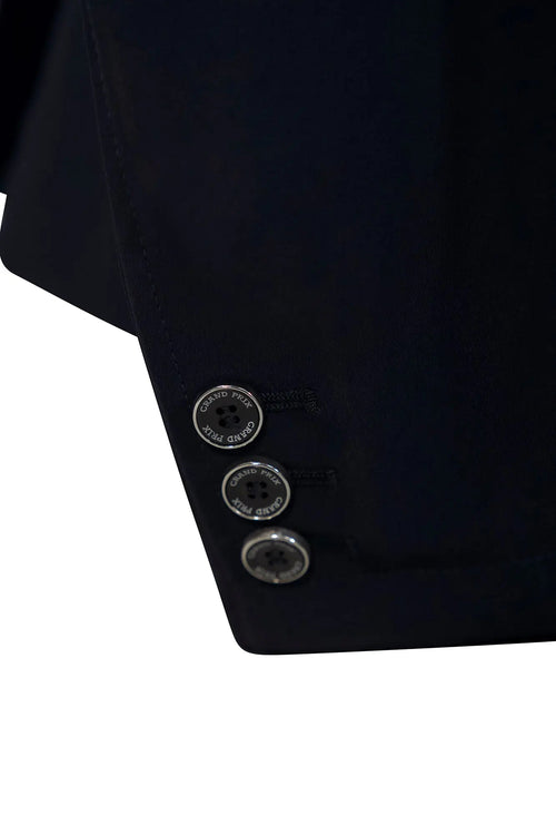 Grand Prix Saltare Premio 4 Button Riding Show Coat, Navy with Black