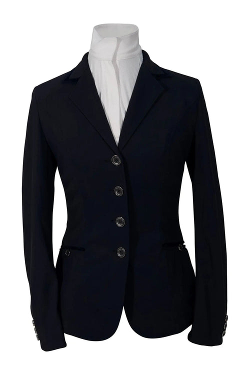 Grand Prix Saltare Premio 4 Button Riding Show Coat, Navy with Navy