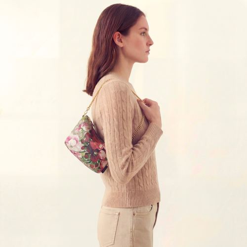 GG Blooms Pink Vintage Scarf Crossbody Bag