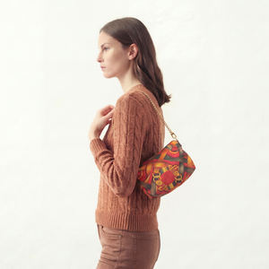 Harness Red Vintage Silk Scarf Crossbody Bag