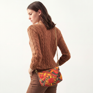 Harness Red Vintage Silk Scarf Crossbody Bag