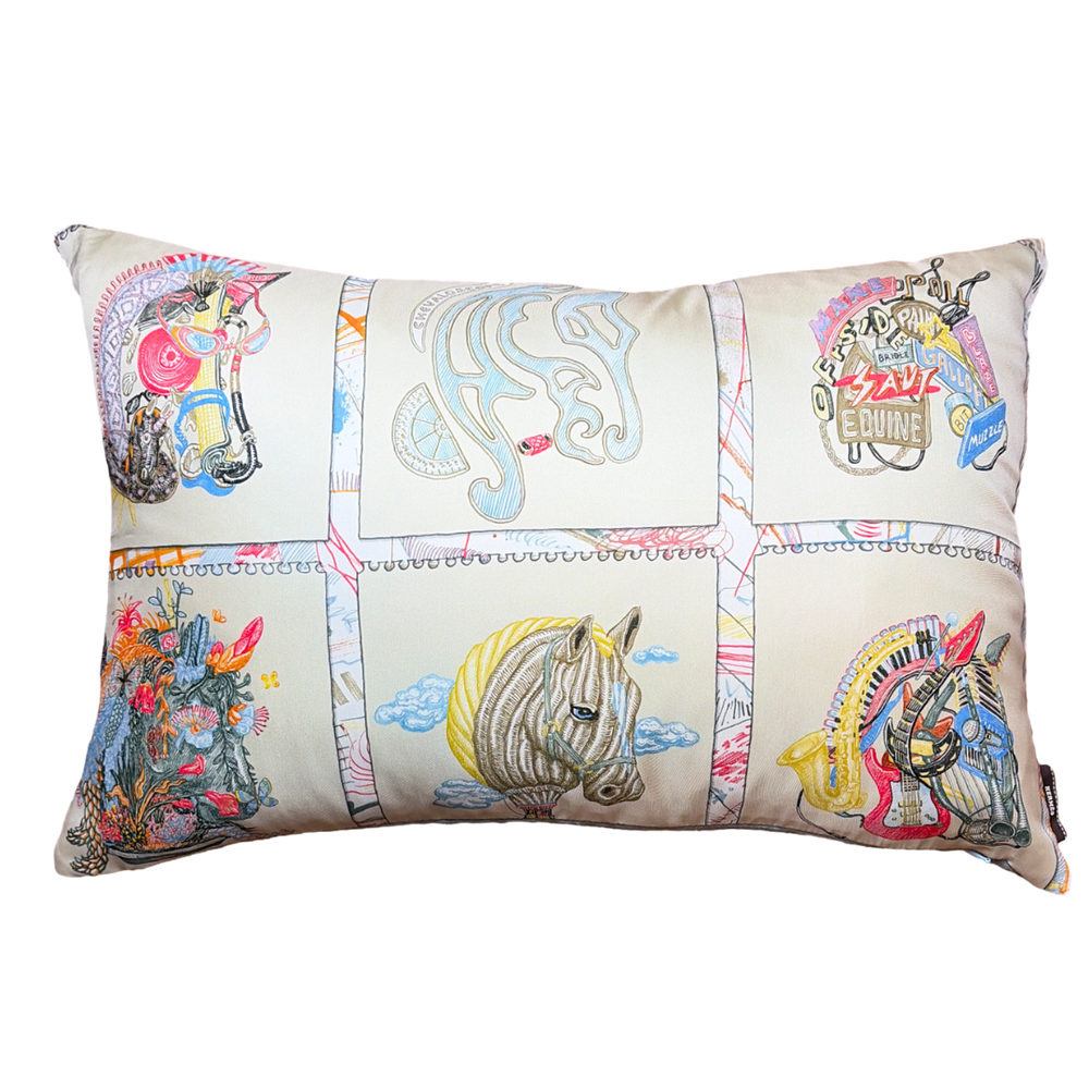 Chevaloscope Vintage Silk Scarf Pillows