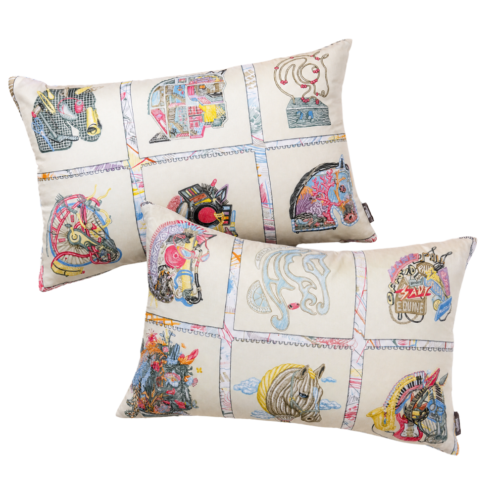Chevaloscope Vintage Silk Scarf Pillows
