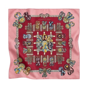 Rubans du Cheval Framed Vintage Silk Scarf 33"