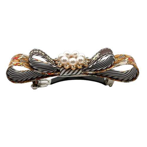 Jockey Print Silk Necktie Hair Clip