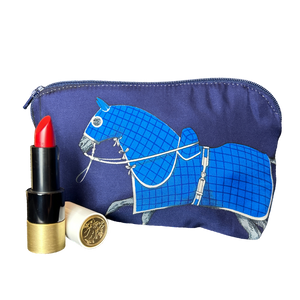Couvertures et Tenues du Jour Blue Vintage Silk Scarf Beauty Bag