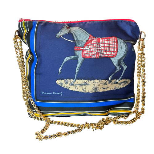 Couvertures et Tenues du Jour Blue Vintage Scarf Crossbody Bag