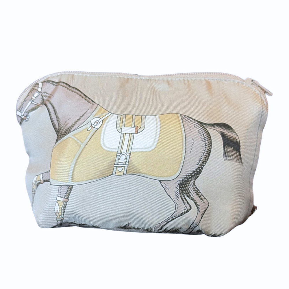 Couvertures et Tenues du Jour George V Vintage Silk Scarf Beauty Bag