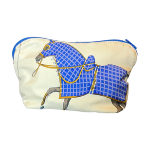 Couvertures et Tenues du Jour Ivory Multi Vintage Silk Scarf Beauty Bag