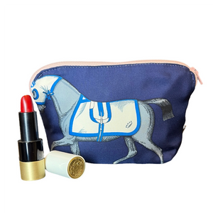 Couvertures et Tenues du Jour Blue Vintage Silk Scarf Beauty Bag