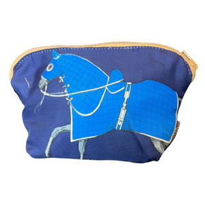 Couvertures et Tenues du Jour Blue Vintage Silk Scarf Beauty Bag
