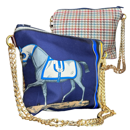 Couvertures et Tenues du Jour Blue Vintage Scarf Crossbody Bag