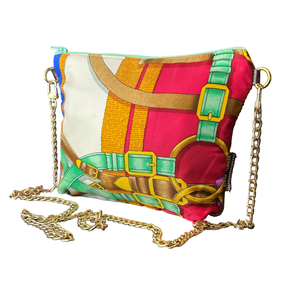 Grand Manege Vintage Silk Scarf Crossbody Bag