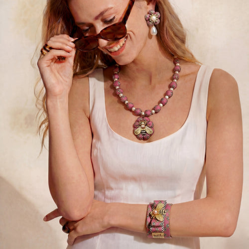 Novelty Print Vintage Silk Necktie Necklace