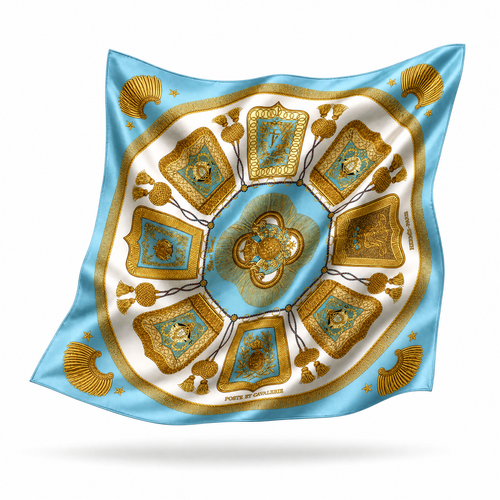 Poste et Cavalerie Vintage Silk Scarf Loyal Puppy