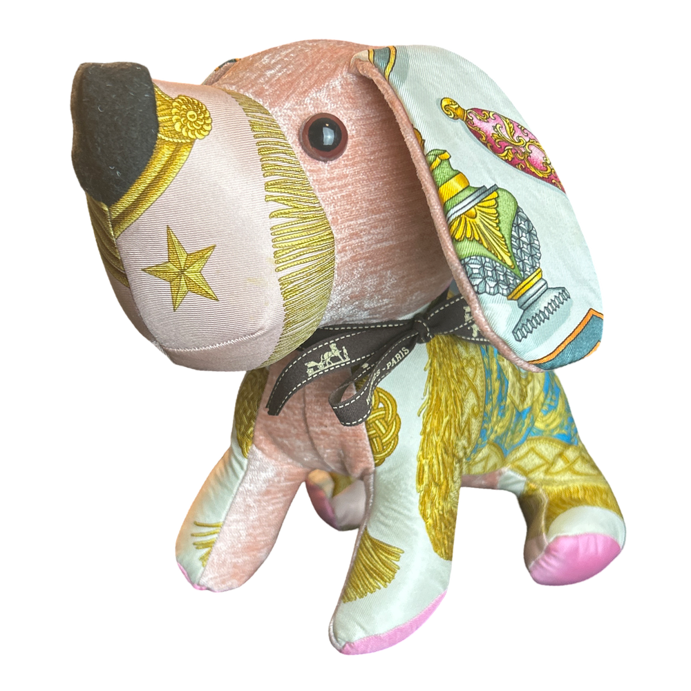 Poste et Cavalerie Vintage Silk Scarf Loyal Puppy