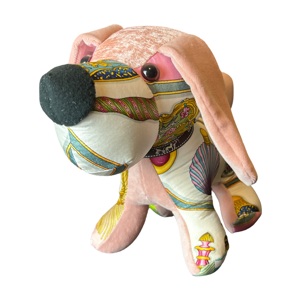 Poste et Cavalerie Vintage Silk Scarf Loyal Puppy