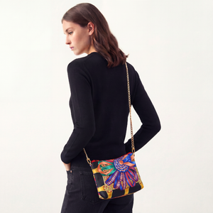 Rubans du Cheval Noir Vintage Silk Scarf Crossbody Bag