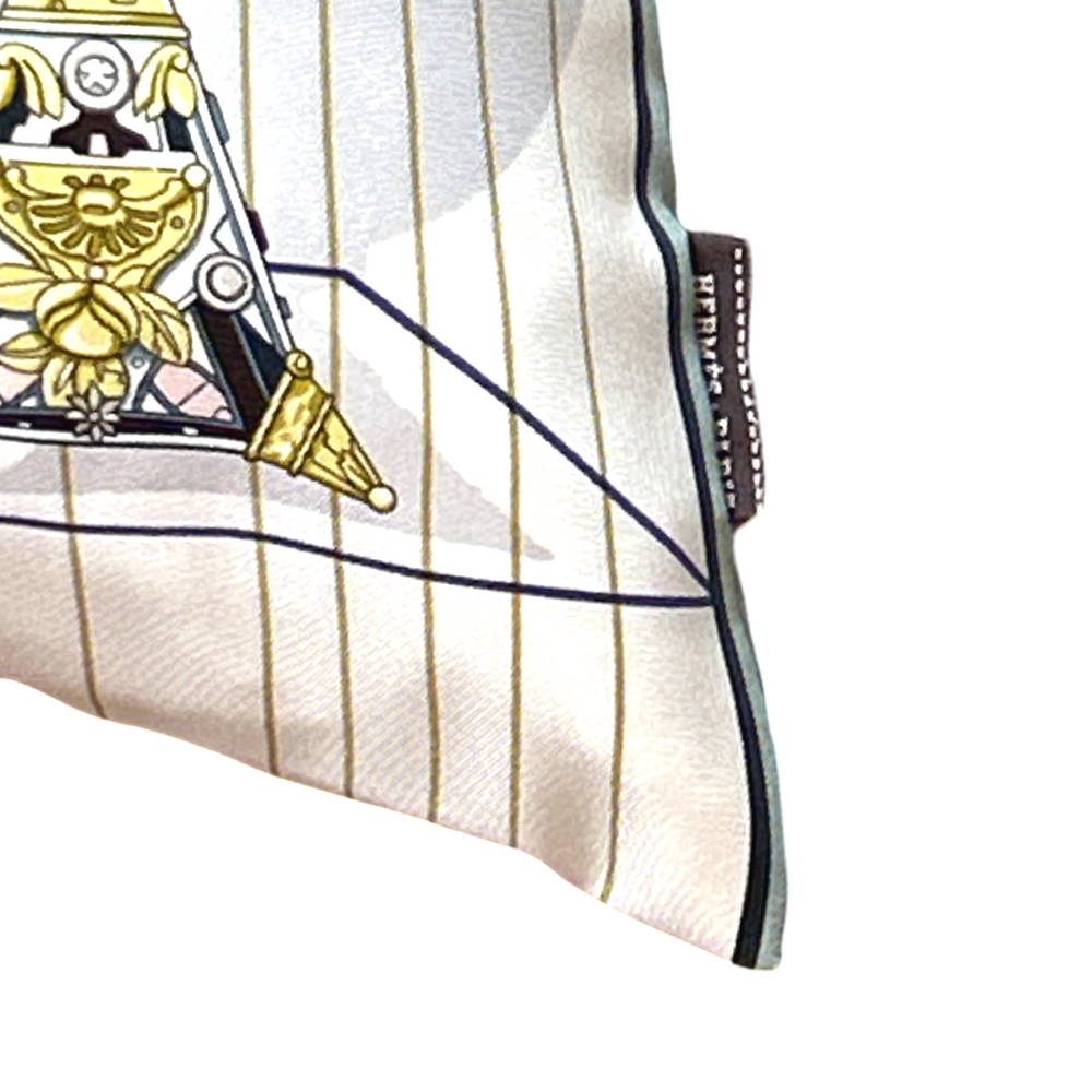 Tous en Selle Vintage Silk Scarf Lumbar Pillow 35"