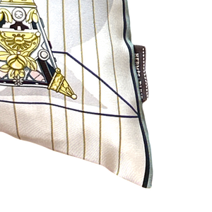 Tous en Selle Vintage Silk Scarf Lumbar Pillow 35"