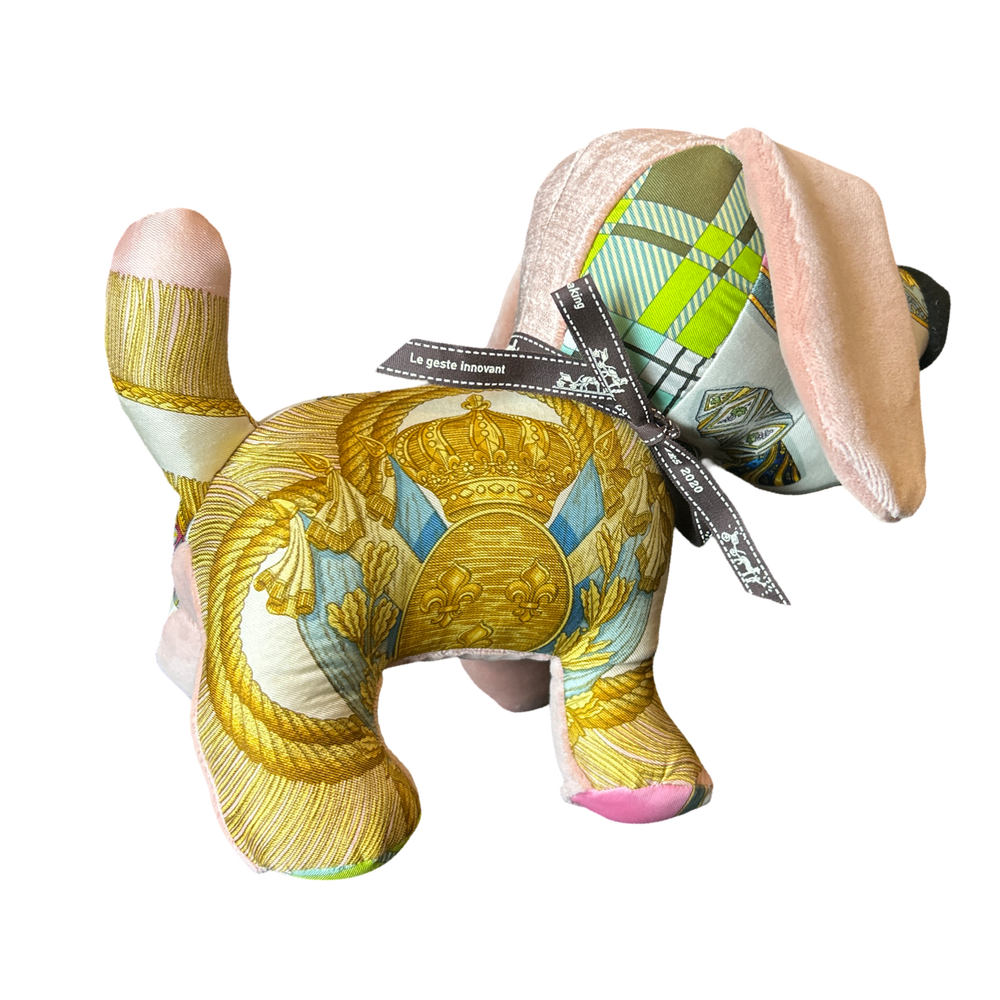 Poste et Cavalerie Vintage Silk Scarf Loyal Puppy