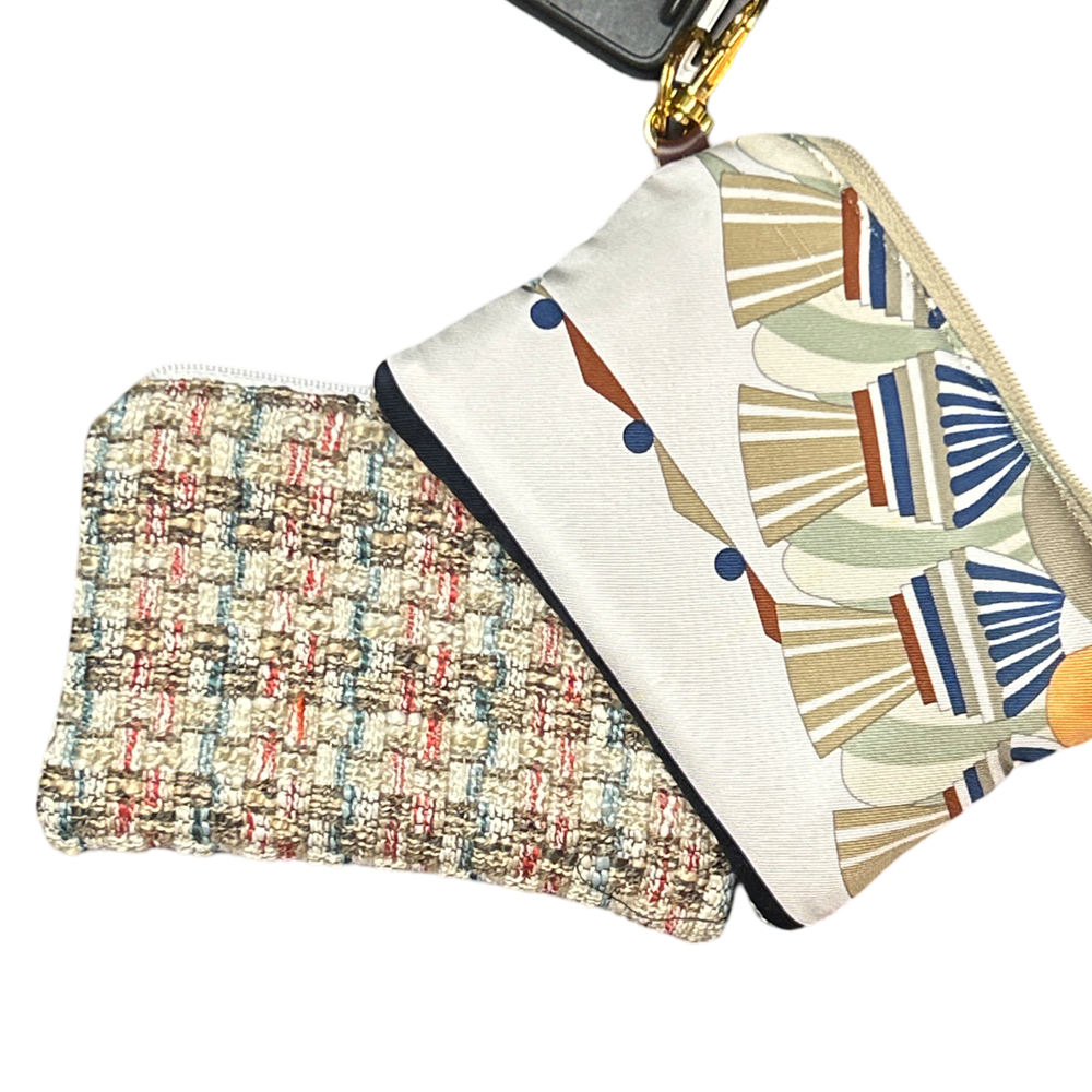 Haute Parure Vintage Scarf Coffee Run Keychain Bag