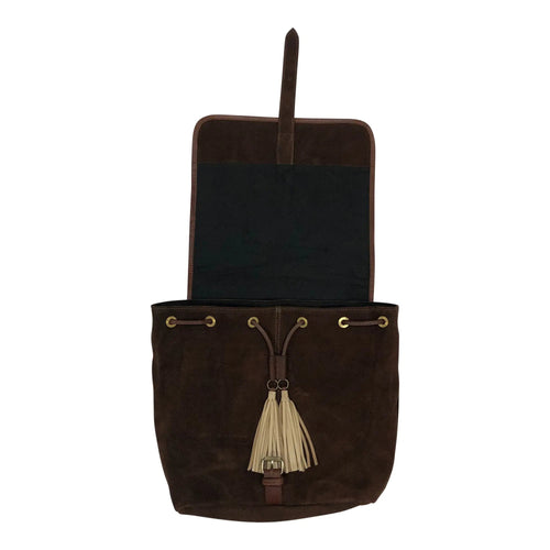 Huntley Equestrian Cowhide Suede Leather Designer Shoulder Backpack