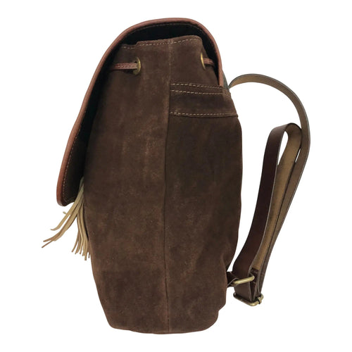 Huntley Equestrian Cowhide Suede Leather Designer Shoulder Backpack