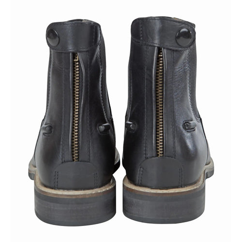 Huntley Equestrian Adult Classic Black Leather Zipper Paddock Boot