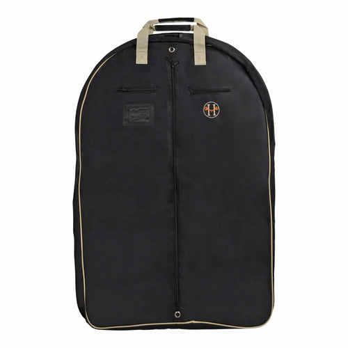 Huntley Equestrian Deluxe Black Travel Carry On Garment Bag with Accessories Zipper Cover for Travel, Business, Horse Shows
