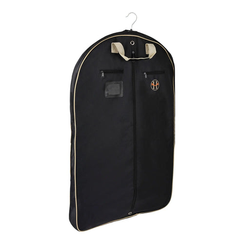 Huntley Equestrian Deluxe Black Travel Carry On Garment Bag with Accessories Zipper Cover for Travel, Business, Horse Shows