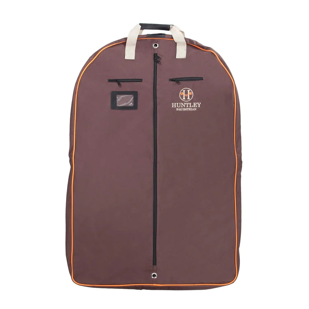 Equestrian Deluxe Brown Travel Carry On Garment Bag with Accessories Zipper Cover for Travel, Business, Horse Shows
