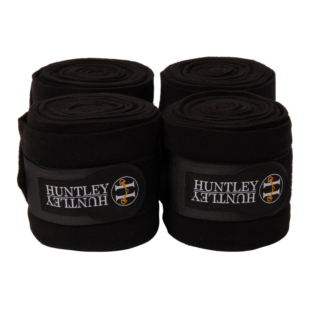 Huntley Equestrian Polo Fleece Wraps, Set of 4, Black