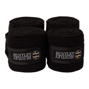 Huntley Equestrian Polo Fleece Wraps, Set of 4, Black