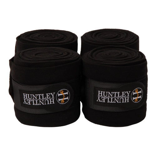 Huntley Equestrian Polo Fleece Wraps, Set of 4, Black