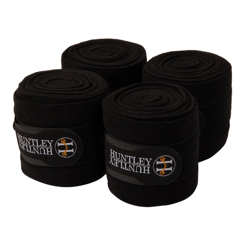 Huntley Equestrian Polo Fleece Wraps, Set of 4, Black