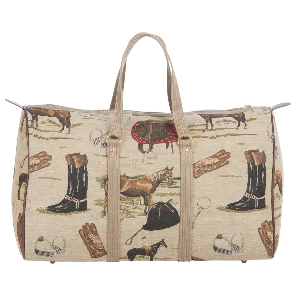 Equestrian Tapestry Duffle Bag-English Design