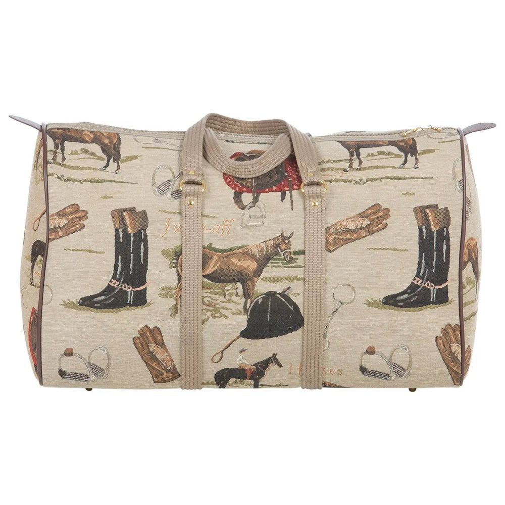 Equestrian Tapestry Duffle Bag-English Design