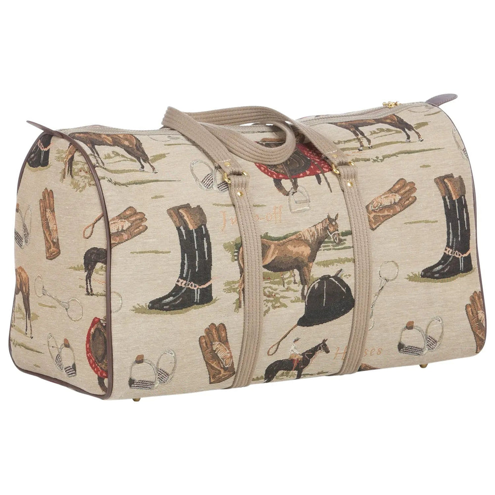 Equestrian Tapestry Duffle Bag-English Design